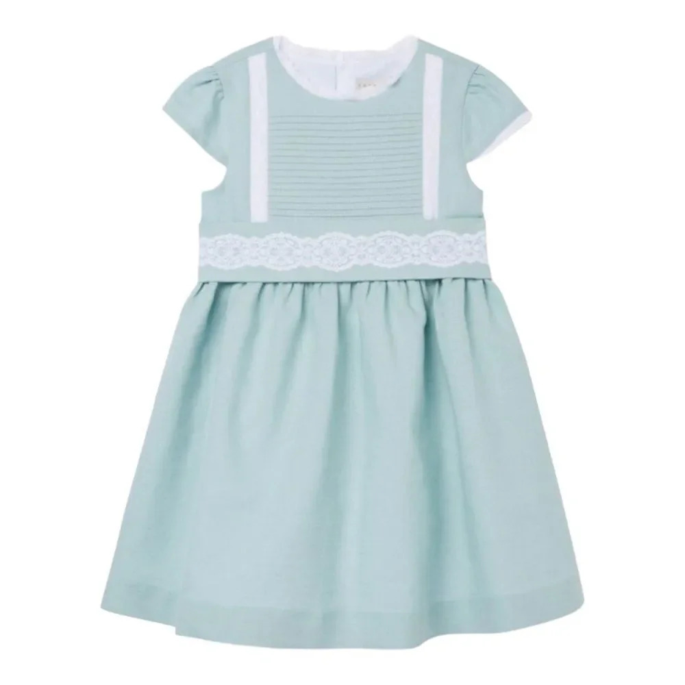 COCONUT | Mint | LINEN AND LACE DRESS - Picture 2 of 15